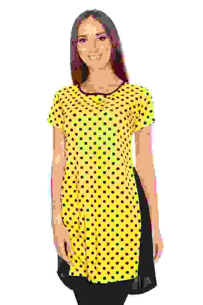 Sukienka 2626 - Żółty małe kropki