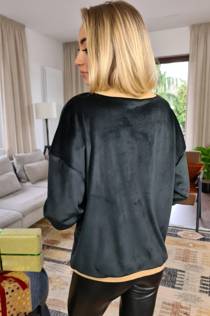 Bluzka 753 złote ściągacze CITY czarna