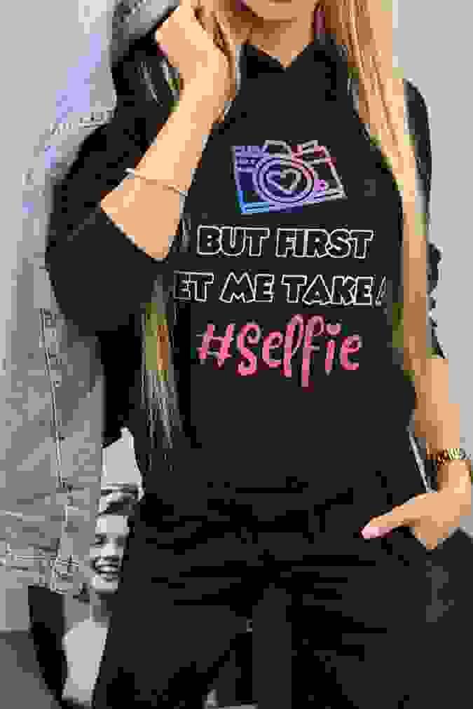 Dres S158 napis take a selfie czarny 
