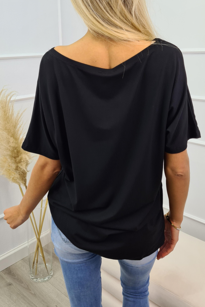 Bluzka 9759 line art face DALIA czarna