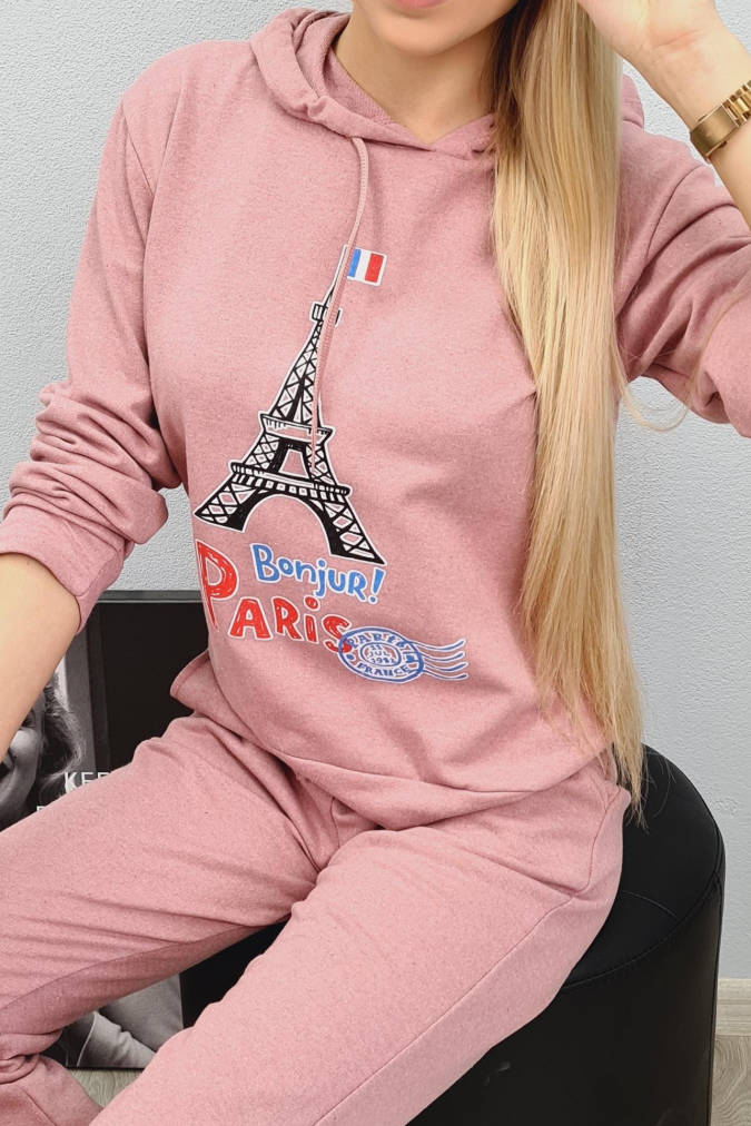 Dres S154 wieże Eiffla Paris brudny róż