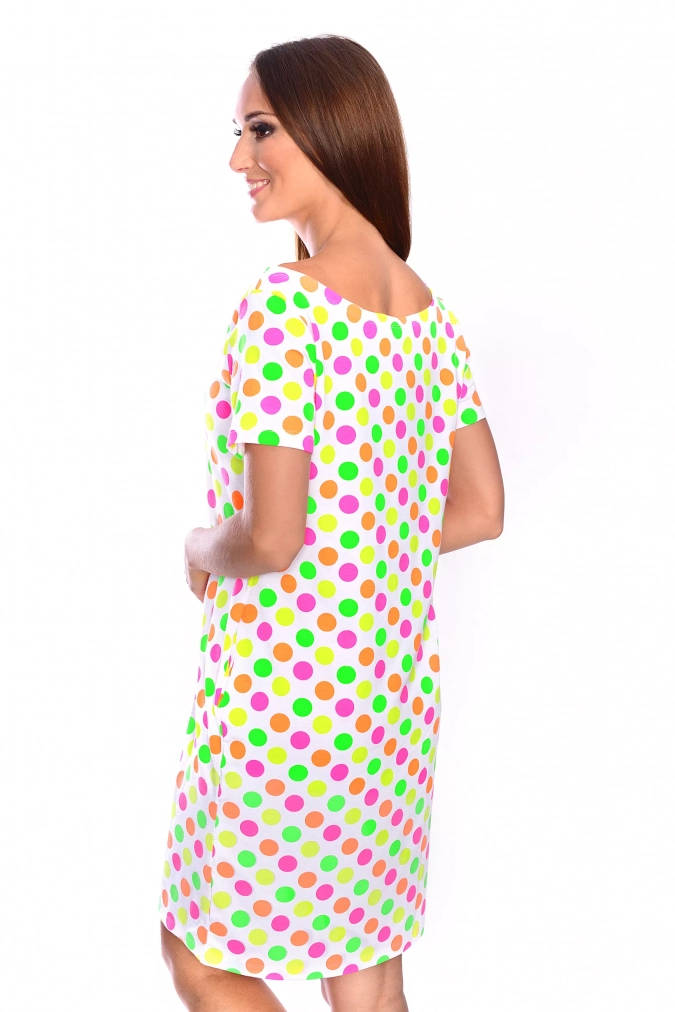 Sukienka 3245 - Neonowe grochy