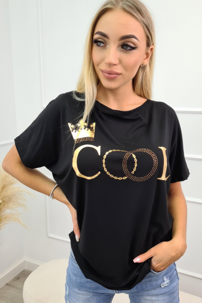 Bluzka 9744 COOLER cool królowa czarna    