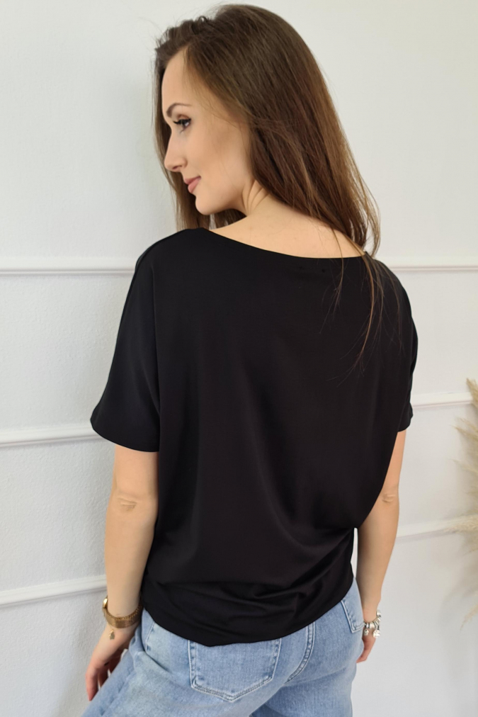 Bluzka 9562 złoty miś LOREO czarna