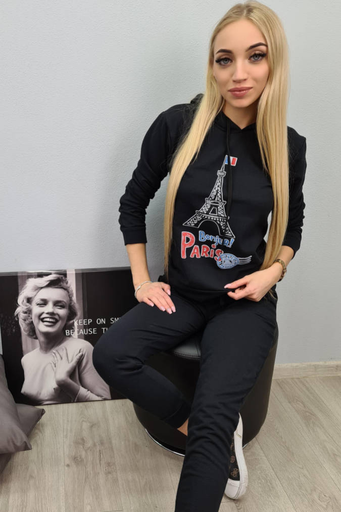 Dres S154 wieże Eiffla Paris czarny