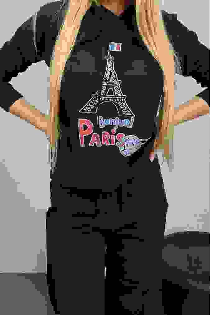 Dres S154 wieże Eiffla Paris czarny