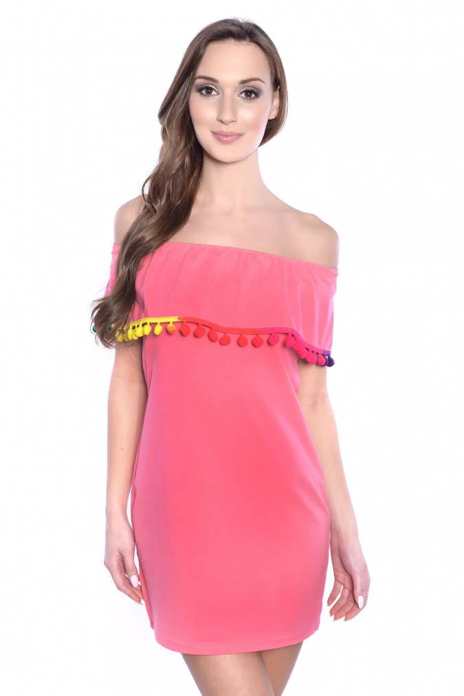 Sukienka 1299 - Koralowy