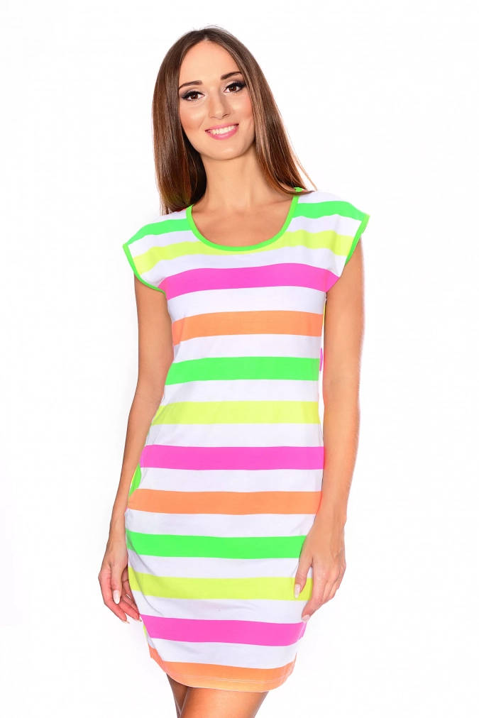 Sukienka 3244-1 - Neonowe paski