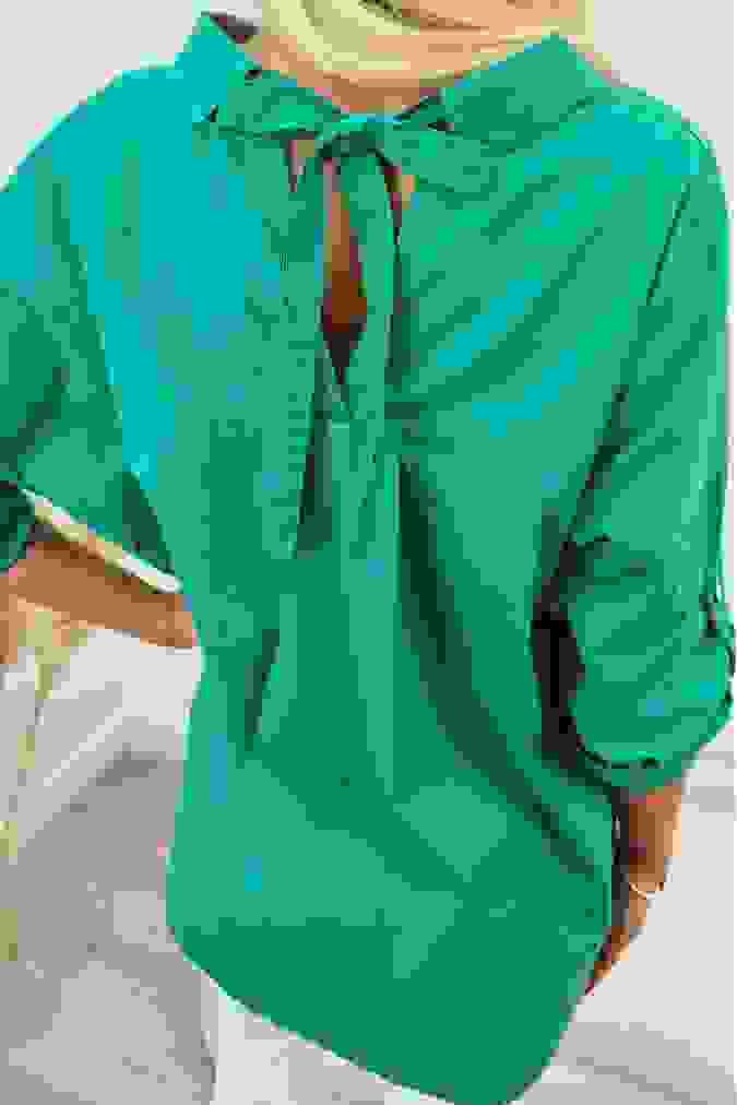 Koszula 5776 asymetryczna oversize MESSINA zielona