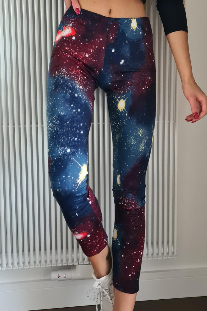 Legginsy 1173 legginsy fitness GALAXY bordo + granat