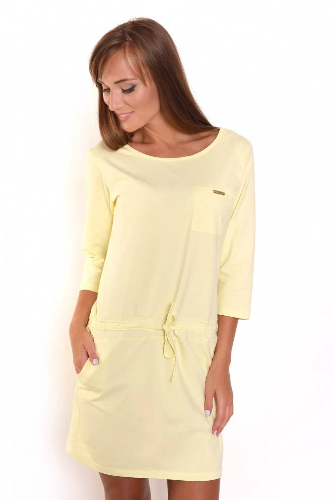 Sukienka 1398 - Pastelowy żółty