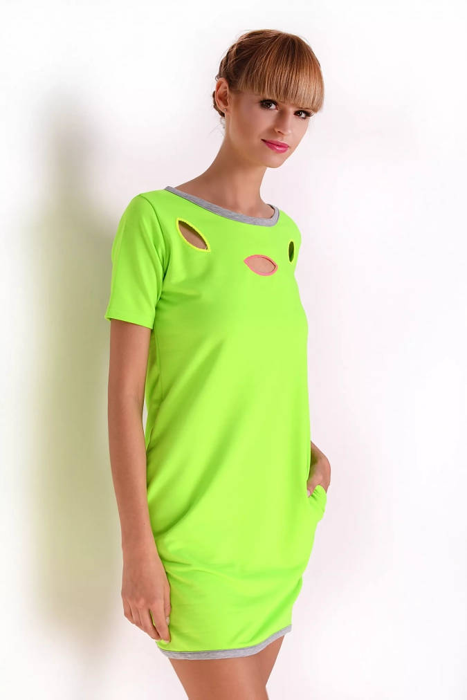 Sukienka 2463 - Neonowy zielony