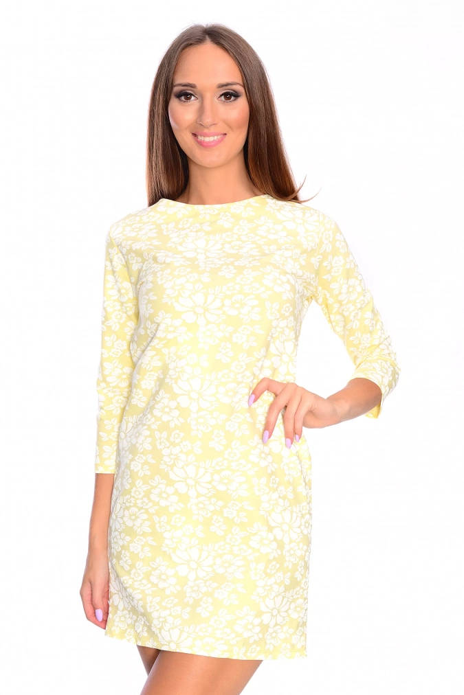 Sukienka 3397 - Pastelowy żółty
