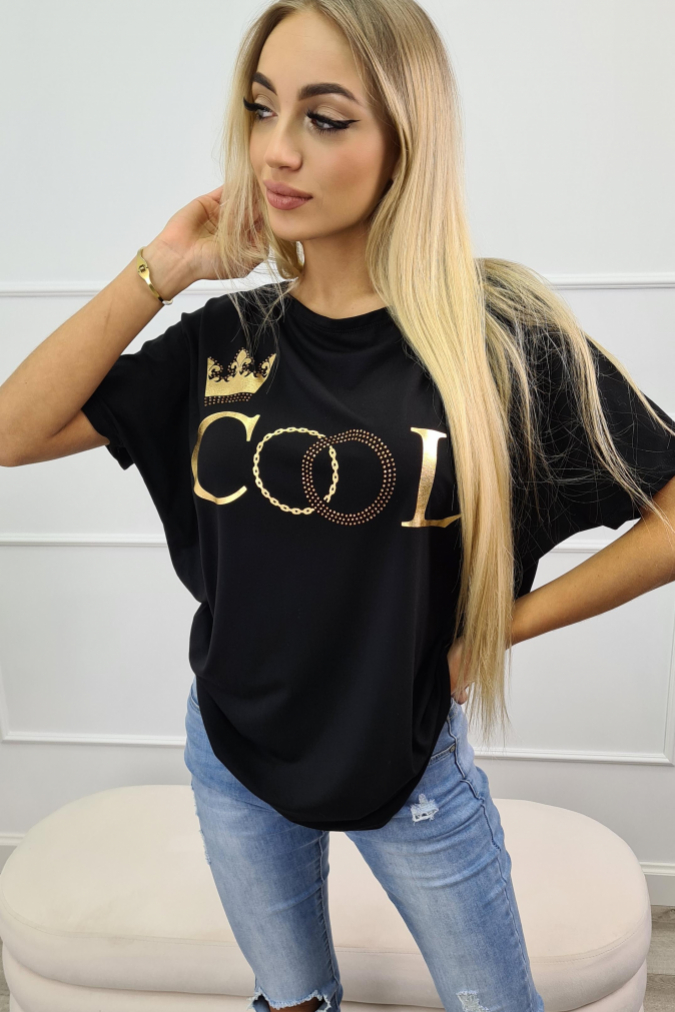 Bluzka 9744 COOLER cool królowa czarna    