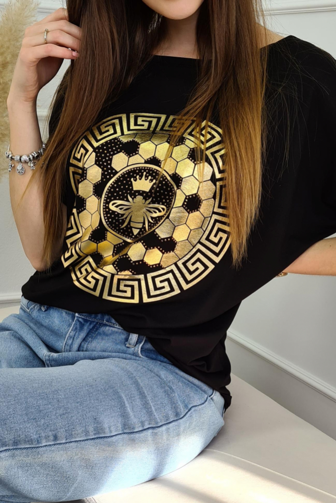 Bluzka 9772 plaster miodu HONEY czarna