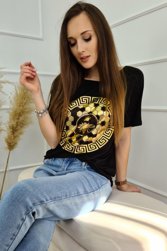 Bluzka 9772 plaster miodu HONEY czarna