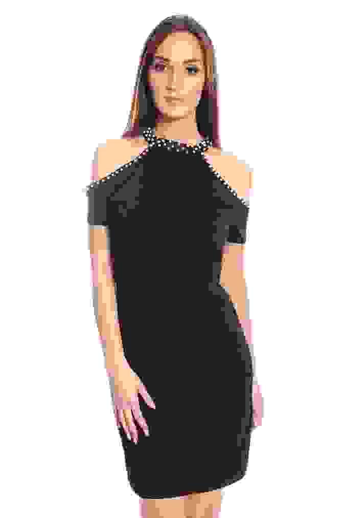 Sukienka PERŁOWA 30132 - Czarny