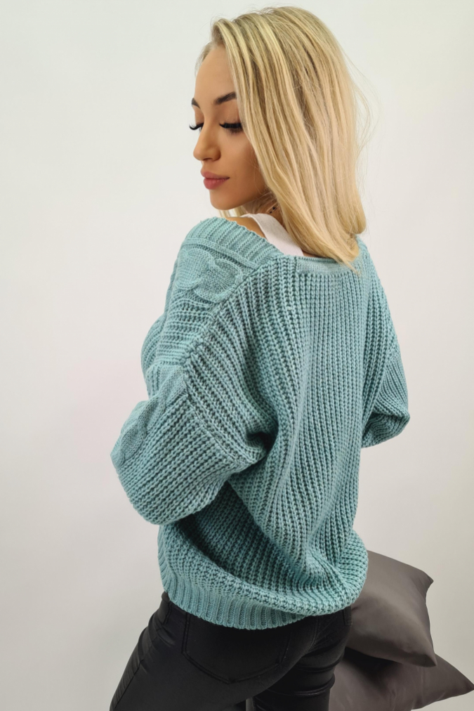 Kardigan sweter 202 ANGORA miętowy