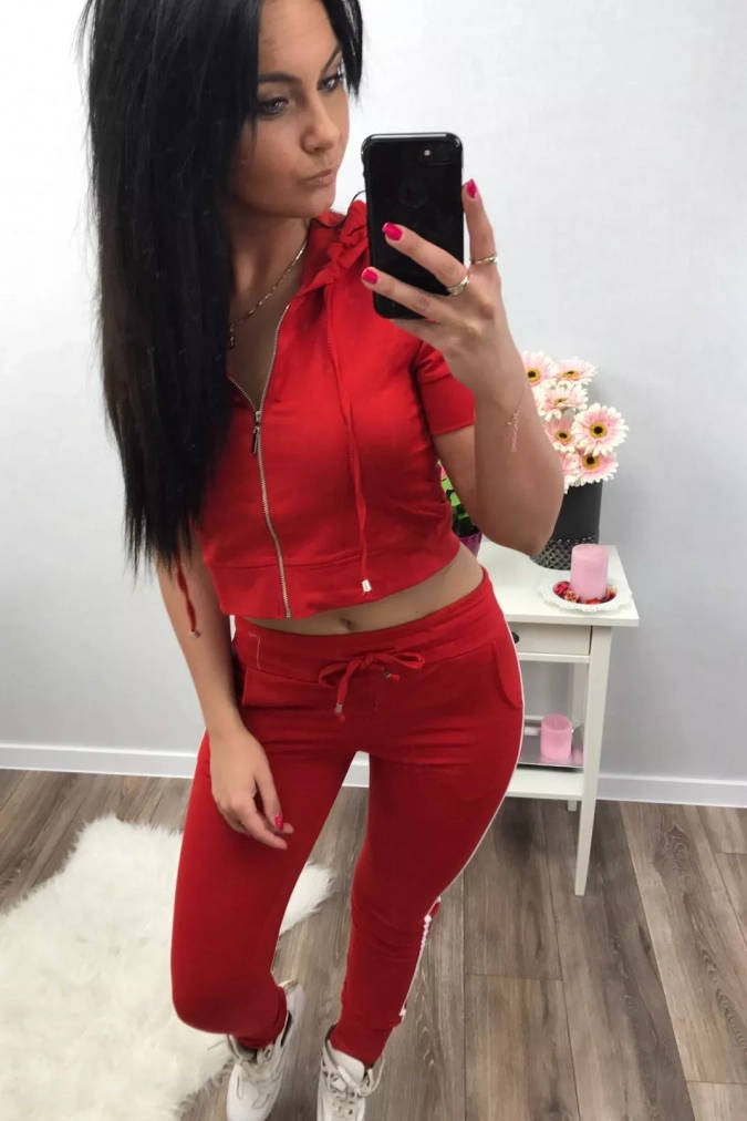Bluza ze spodniami 2263A - Czerwony