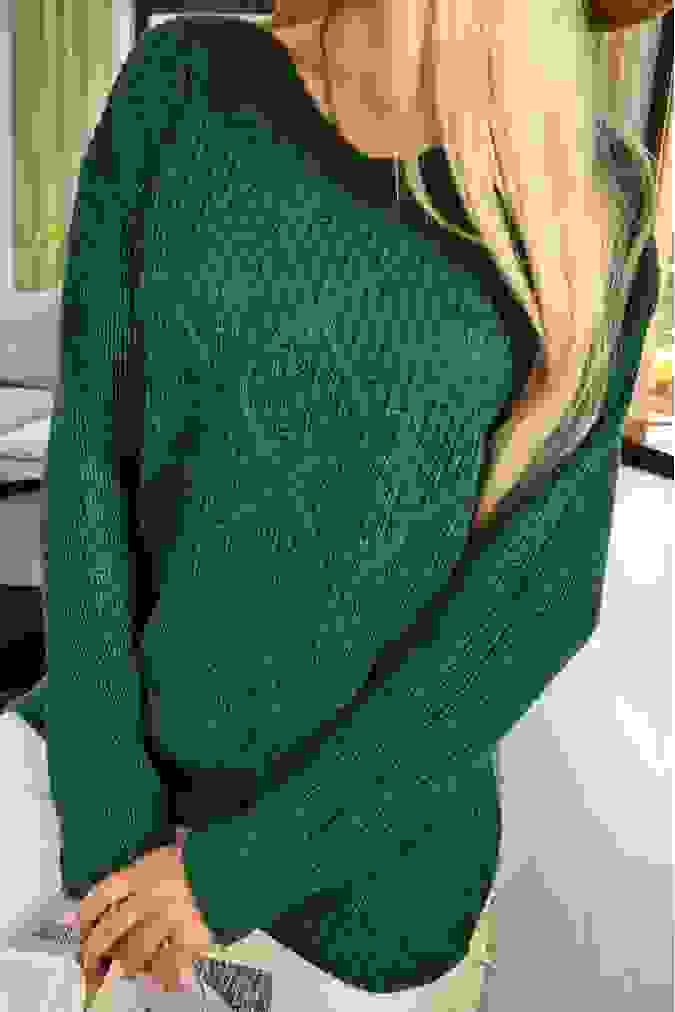 Sweter 206 zimowy splot VERMONT zielony