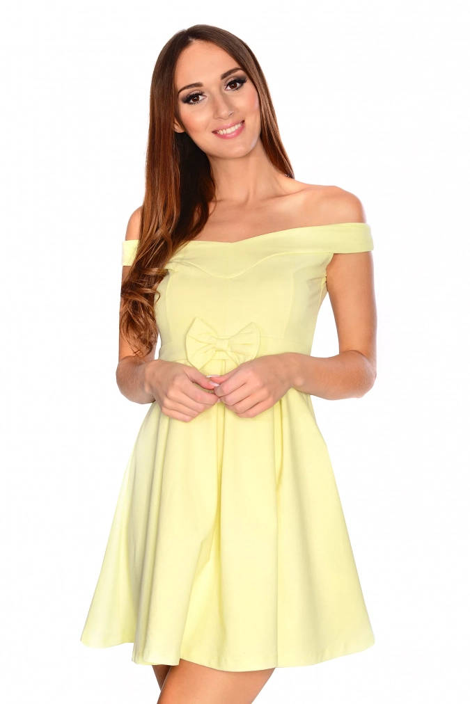 Sukienka 3222 - Pastelowy żółty