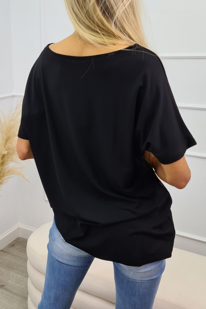 Bluzka 9754 złoty motyl SEWILLA czarna