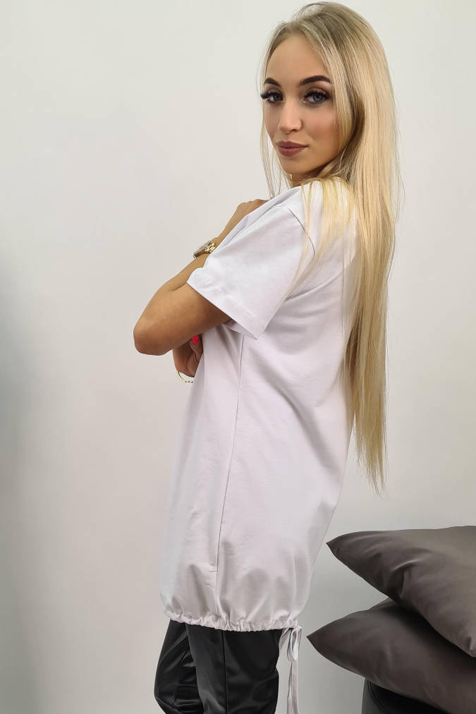 Tunika 5066 złoty nadruk łapacza snów biała