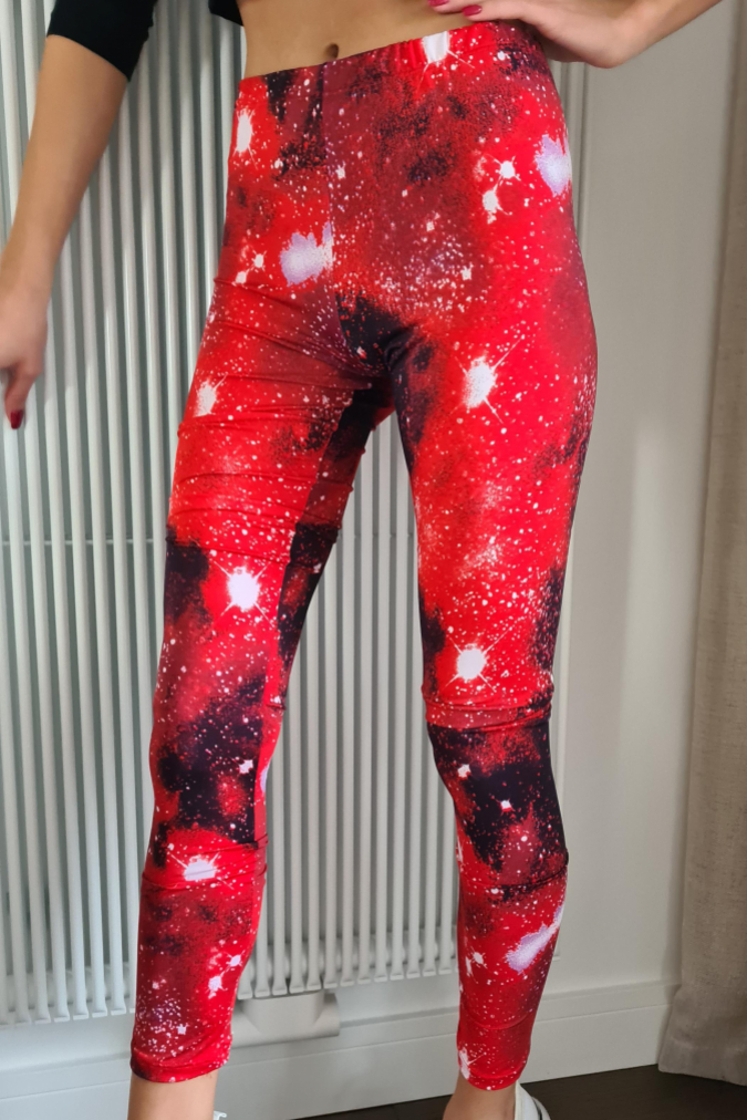 Legginsy 1173 legginsy fitness GALAXY czerwone