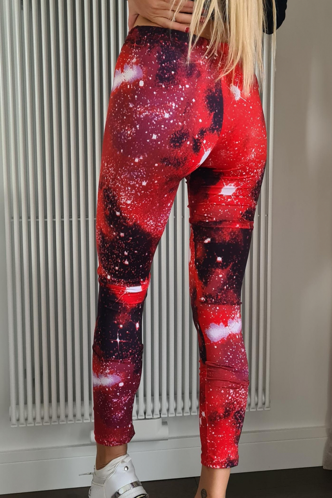 Legginsy 1173 legginsy fitness GALAXY czerwone