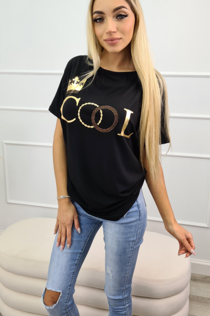 Bluzka 9744 COOLER cool królowa czarna    