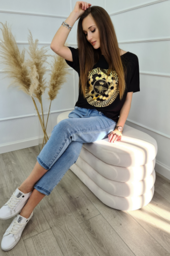Bluzka 9772 plaster miodu HONEY czarna