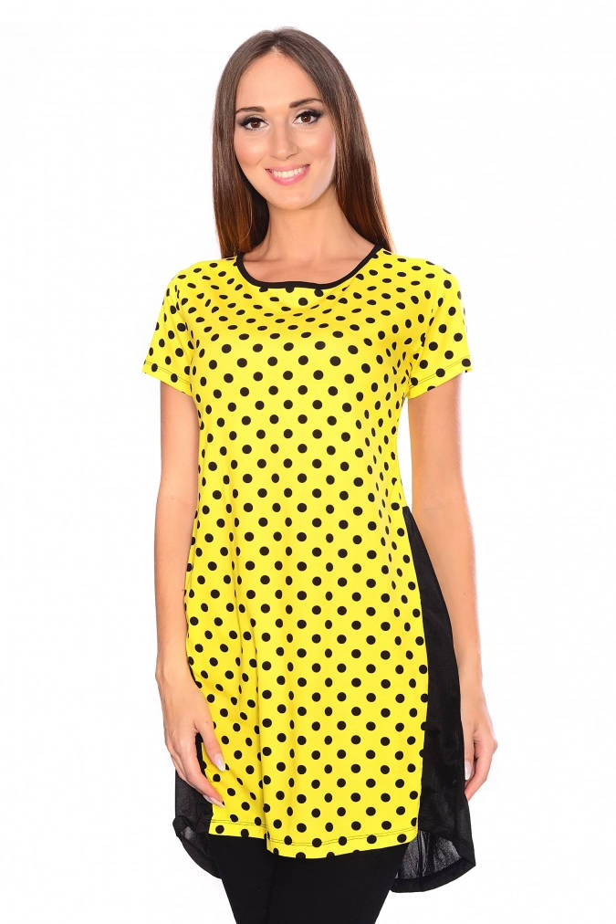 Sukienka 2626 - Żółty małe kropki