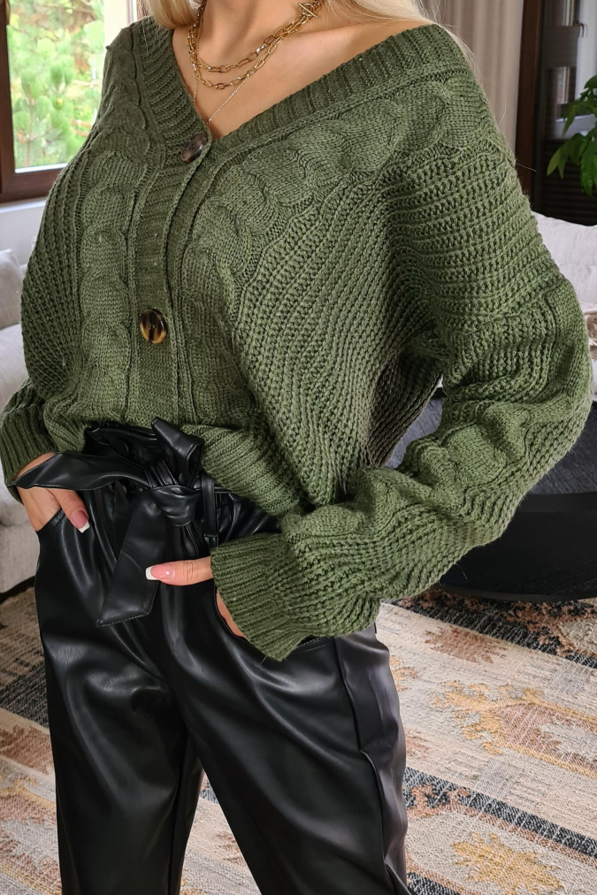 Kardigan sweter 202 ANGORA khaki