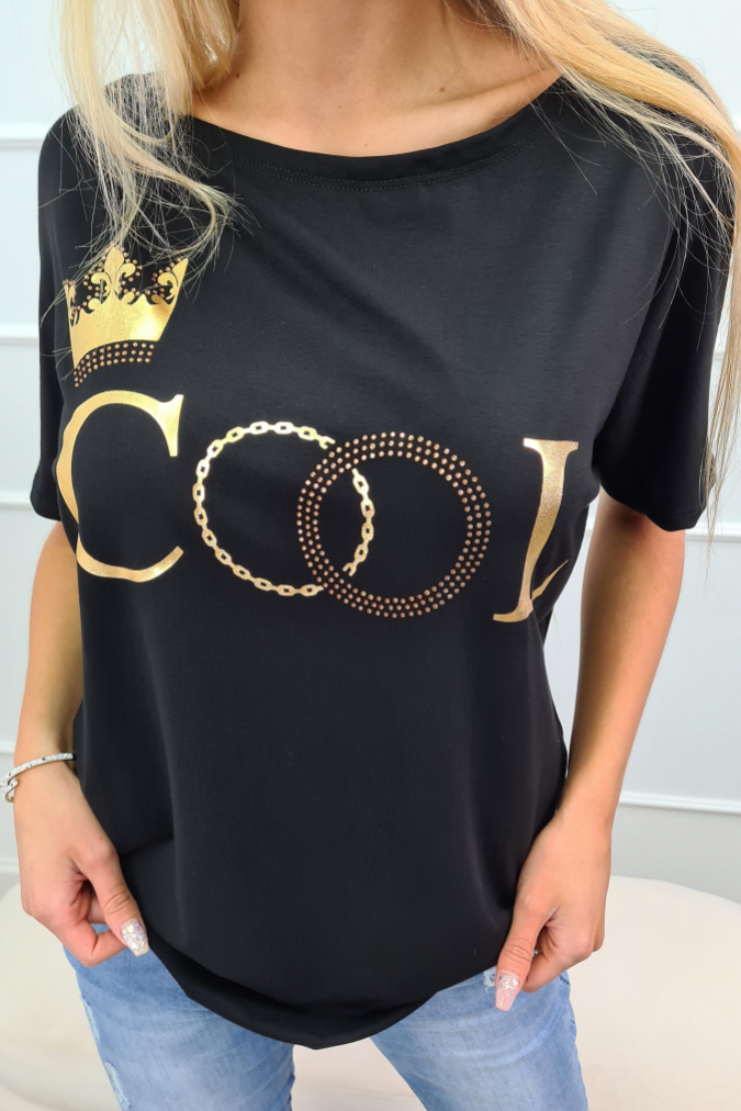 Bluzka 9744 COOLER cool królowa czarna    