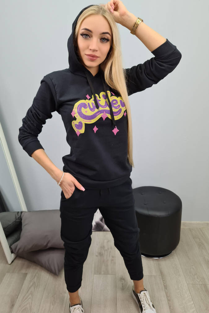 Dres S152 kolorowy napis cutie czarny